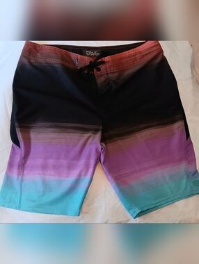 O'Neill Superfreak Board Shorts Black Blue Purple Red Swimsuit Surf Beach
